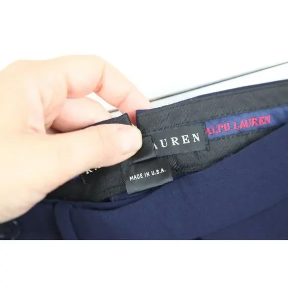 Ralph Lauren Black Label Vintage Navy Blue Dress Pants Size 10 Vintage 90s Wool - Picture 6 of 10